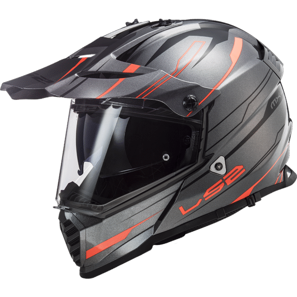 LS2 PIONEER EVO KNIGHT TITANIUM-TURUNCU KASK