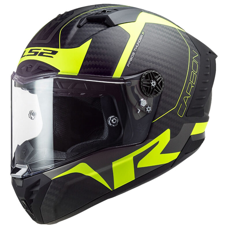 LS2 THUNDER KARBON RACING 1 MAT NEON SARI KASK