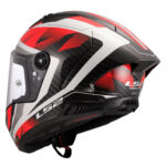 LS2 THUNDER KARBON GP AERO RAUTE BEYAZ-KIRMIZI KASK