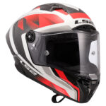 LS2 THUNDER KARBON GP AERO RAUTE BEYAZ-KIRMIZI KASK