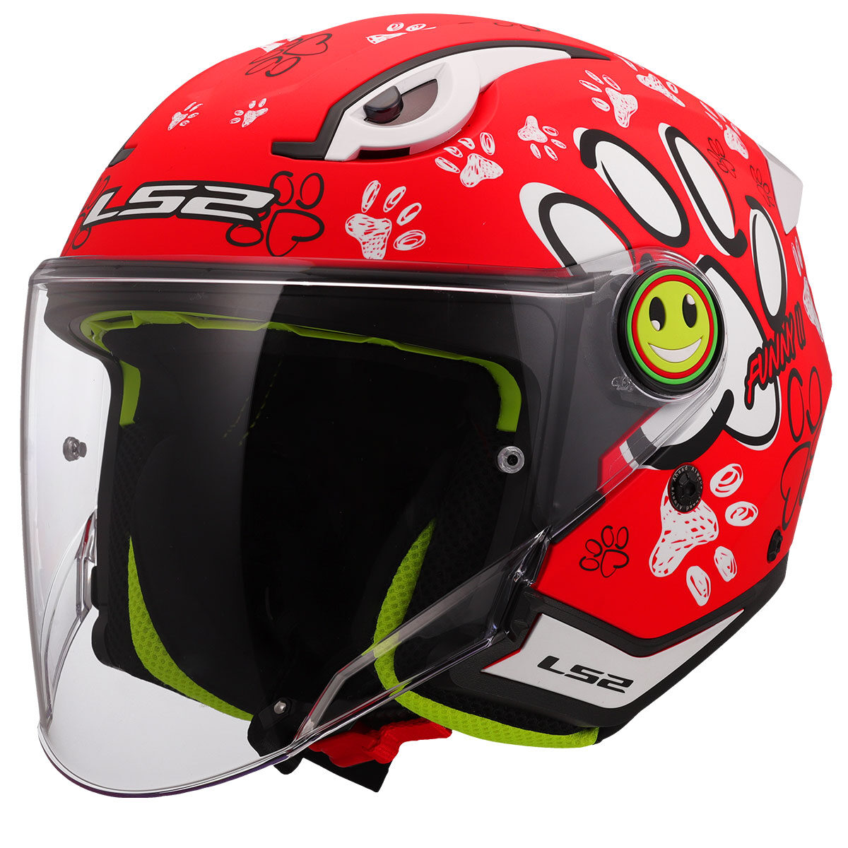 LS2 FUNNY 2 PAWS MAT KIRMIZI ÇOCUK KASK LS2 FUNNY 2 PAWS MAT KIRMIZI ÇOCUK KASK