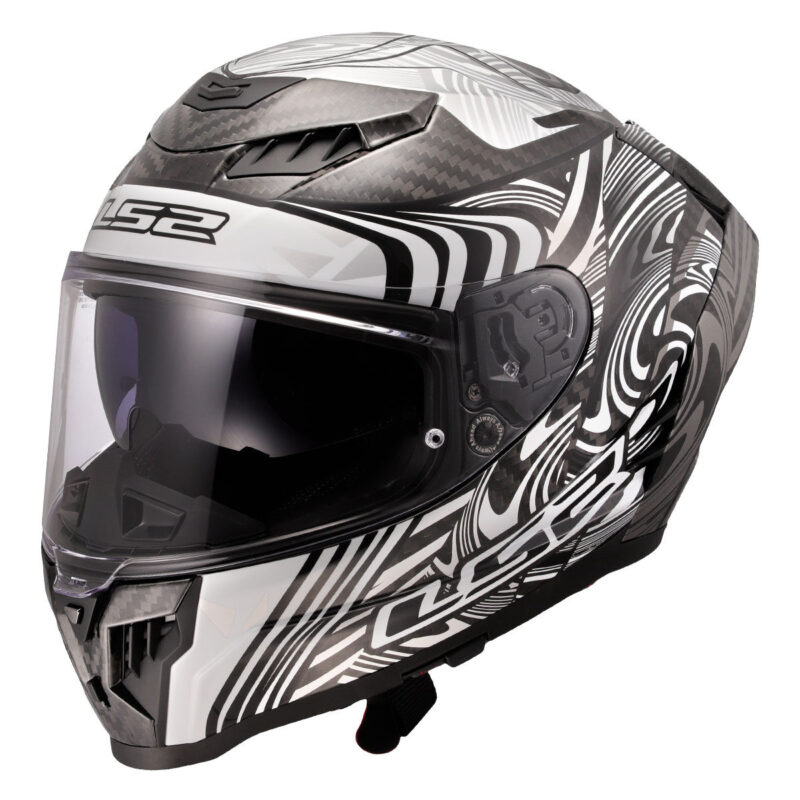 LS2 DRAGON KARBON ENTHUM SİYAH-GRİ KASK