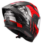 LS2 DRAGON KARBON TRAX KIRMIZI KASK